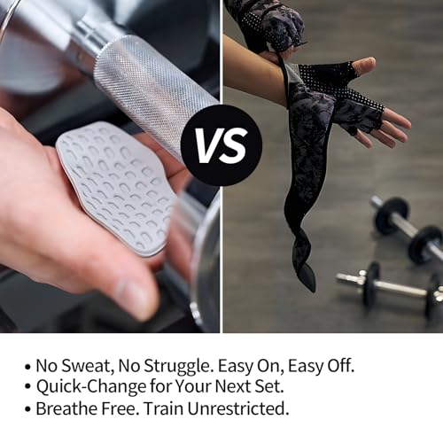 Anti-Slip Weight Lifting Gloves for Men & Women, Ergonomic Silicone Palm Workout Grips, Gym Training Gloves for Pull-Ups, Dumbbell, Barbell, Callus Protection - size: 2 Pairs