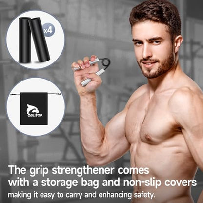 Grip Strength Trainer 4 Pack,50LB-200LB Hand Exerciser Gripper Forearm Finger Strengthener Non-Slip Suitable for Hand Rehabilitation Finger Strength Training, Muscle Building, Home Gym - color: Silver,4Pack,50-200LB