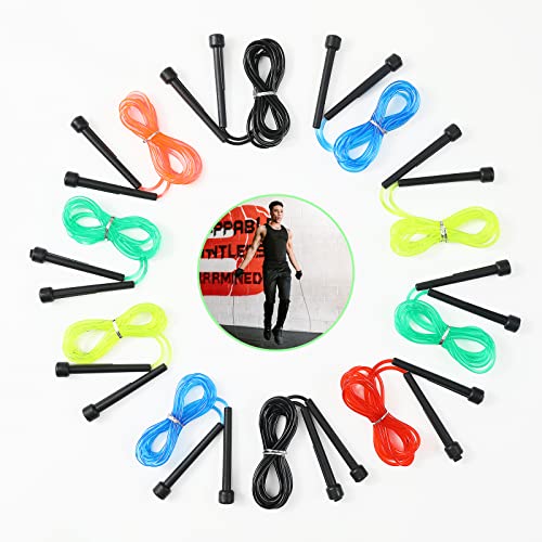 Pack PVC Jump Rope for Cardio Fitness - Versatile Adjustable Skipping Rope for Women Men Kids, Speed Jump Rope for Exercise,9 Feet