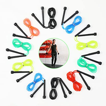 Pack PVC Jump Rope for Cardio Fitness - Versatile Adjustable Skipping Rope for Women Men Kids, Speed Jump Rope for Exercise,9 Feet