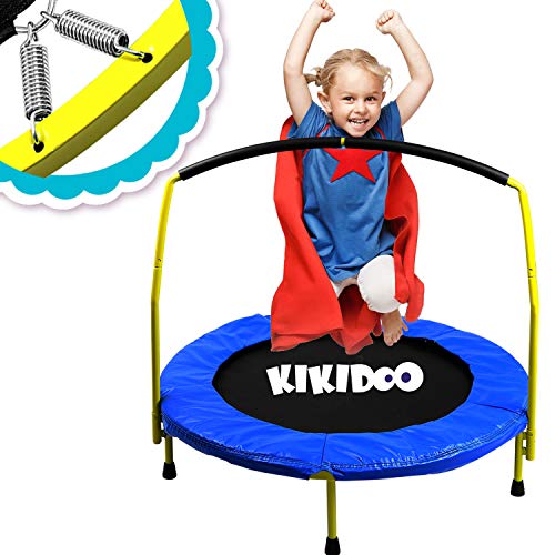 Toddler Trampoline with Handle - 36" Kids Trampoline with Handle - Mini Trampoline w/Sturdy Frame, Coil Spring, Safety Padded Cover -Heavy Duty Mini Trampoline Indoor Outdoor Toddler Trampoline
