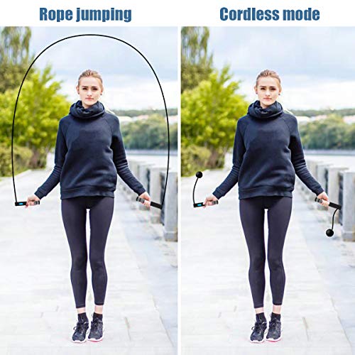 Jump Rope, Digital Weighted Handle Workout Jumping Rope with Calorie Counter for Training Fitness, Adjustable Exercise Speed Skipping Rope for Men, Women, Kids, Girls