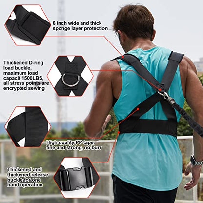 Resistance Running Training Bungee Band, Bungee Resistance Cord Set, Long Resistance Band, Lateral Movement Sprint Overspeed Training Fitness for Fast
