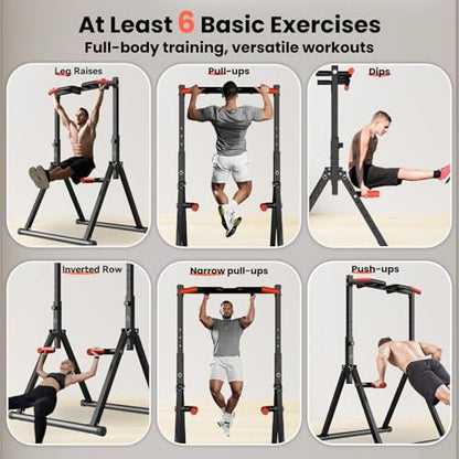 Power Tower Pull Up Dip Station Foldable, Pull Up Bar Station Adjustable, Multi-Function Home Gym, Strength Training Fitness Equipment, Triangular Design, for Home Outdoor - color: Black-Multifunction Bar