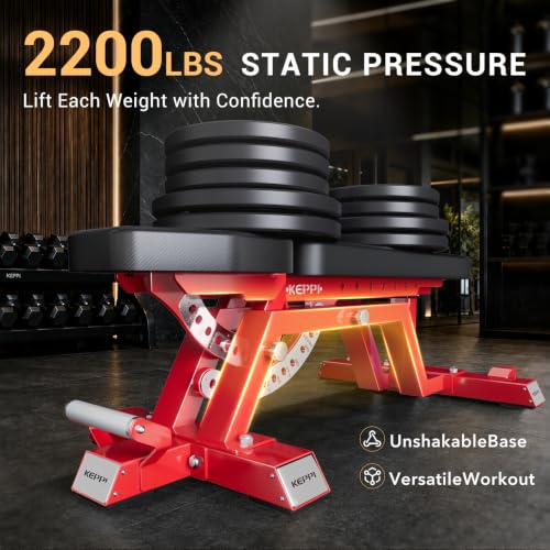 Keppi Fitness Bench6000 Weight Bench, Commercial Grade FID Workout Bench - color: Gloss Red