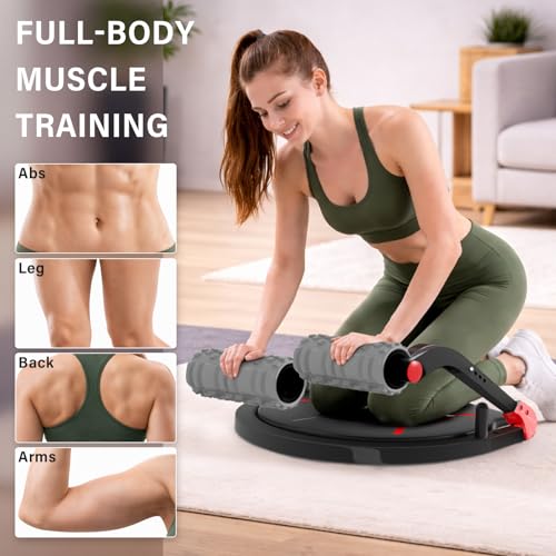 Sit Up Machine, Upgraded Ab Machine with Flat Backrest, Sit Up Exercise Equipment for Home Gym, Core Workout Ab Trainer with 4-Level Resistance, Massage Roller & Reinforced Steel Frame Holds 330LBS Max for Men & Women