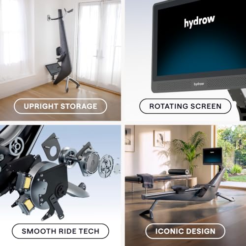 Hydrow Origin Rowing Machine for Home with Immersive 22'' Rotating HD Touchscreen - Live Row Machine Home Workout, Magnetic Drag Technology, 375lb Weight Capacity Rower - 30-Day Trial & Year Warranty