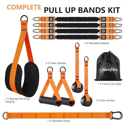 Pull Up Assist Bands Set of 4 Bands 300 Lbs - color: Orange
