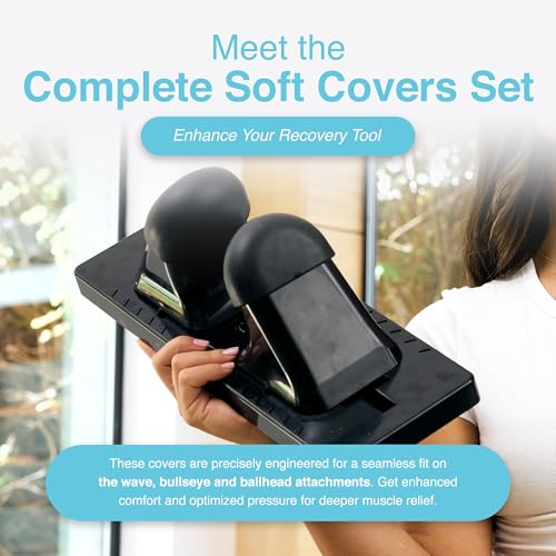 Deep Tissue Pro Soft Covers - Durable and Easy to Clean Soft Covers - Fully Adjustable Psoas Muscle Release Tool for Hip Flexor, Back, Glute, Iliacus, and Neck Pain - Black