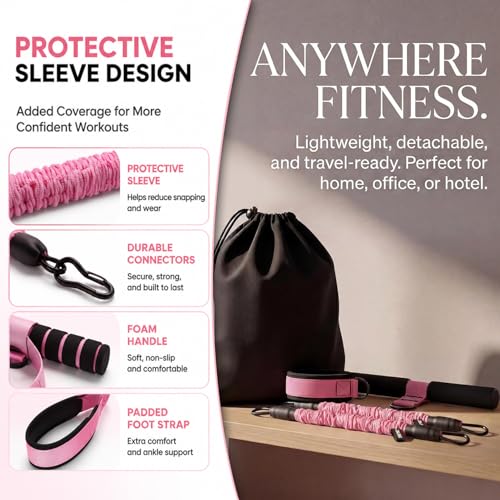 Upgraded Pedal Resistance Band with Handle,3 Tube Adjustable Resistance Bands(35/70/105 lbs),Foot Pedal Resistance Band for Abdomen,Core,Arm,Legs,Body,Resistance Bands for Women & Men