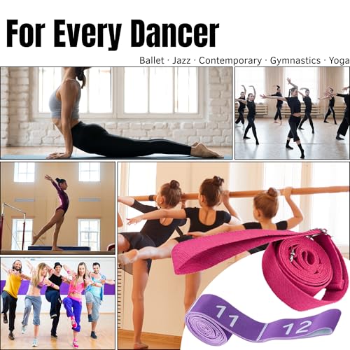 Danzcue Ballet Stretch Strap Set – Professional Dance Flexibility Trainer with Door Anchor, Extra Long Non-Slip Stretching Bands for Ballet, Jazz, Contemporary & Gymnastics