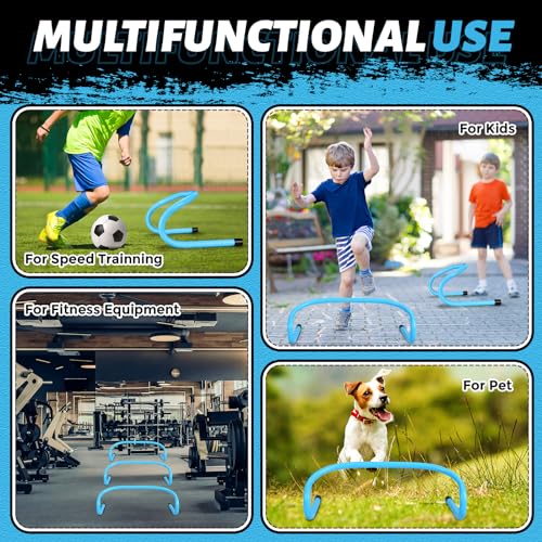 Wettarn 18 Pcs 6" Speed Training Hurdles Mini Agility Hurdles Bulk - color: Blue