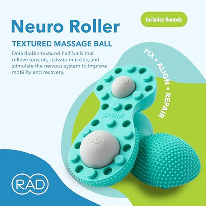 RAD Neuro Roller – Foot Massage Roller for Plantar Fasciitis & Recovery - Silicone, Dual-Texture Design with Built-in Massage Balls for Trigger Point Therapy & Foot Relief - style: Neuro Roller