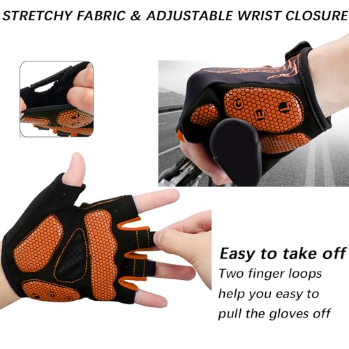 Cycling Gloves Bike Gloves for Men/Women-[5MM Gel Pad] Half Finger Bicycle Biking Gloves for Cycling/Weight Lifting/Gym/Motorcycle/Rowing/Outdoor Sports