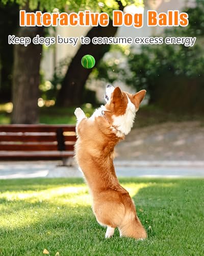 Squeaky Dog Balls, Interactive Funny Puppy Chew Toys for Fetch Play to Keep Them Busy, Latex Rubber Pet Tennis Soccer Ball Toy Bundle (4 Pack) for Puppies Small Breed Dogs - size: Small 2.4”, style: 4 Pack