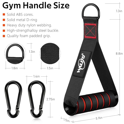 WALITO Exercise Handles, Replacement Cable Machine Attachments for Home Gym Equipment, Pulley System, Pilates, Resistance Bands, Strength Trainer, Heavy Duty Working Out Handles - color: Black-Orange
