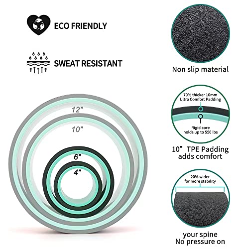 Yoga Wheel Set of 2, Upgraded 10MM Thick Back Wheels for Pain Relief & Stretching, Strongest Back Roller for Deep Tissue Massage, Improving Yoga Poses Backbend - style: Set of 2