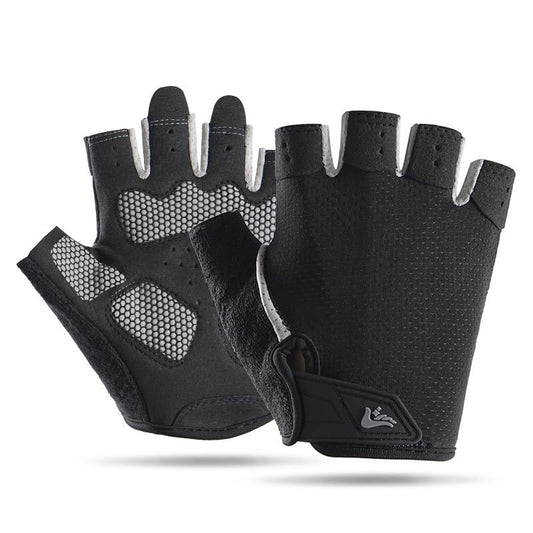 Womens Workout-Fingerless-Gloves with Anti-Slip Palm, Breathable-Grip-Sport-Gloves for Cycling Weightlifting Gym Sports Training - color: Black, size: Medium