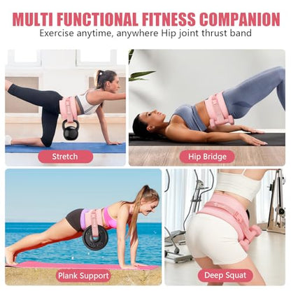 Exercise Hip Thrust Belt - Dumbbell Hip Thrust Belt, Thicken & Widen, Comfortable for Dumbbells, Kettlebells or Plates, Slip Padding, Gym or Home Workouts