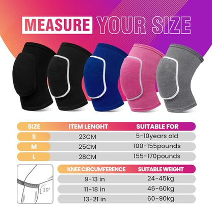 Volleyball Knee Pads,Knee Pads for Women,Men,Kids,Girls,Knee Brace for Basketball Volleyball Football Dance Yoga Tennis Running Cycling Workout Climbing (Black, Small)