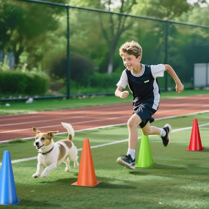 12 Inch Durable Cones,12pcs Versatile Plastic Traffic Cones and Soccer Cones for Sports Training,Agility Drills,Parking Safety,Basketball Training,Football Training.