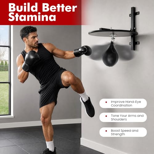Heavy Duty Adjustable Speed Bag Platform Kit 24", Professional Fitness Ball Boxing Reaction Training Kit, Adjustable Height Wall Mounted Fitness Ball Boxing Reaction Training Equipment