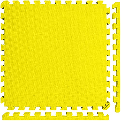 Meister X-Thick 1.5" Interlocking EVA Foam Mats - 2X Cushion for Wrestling, MMA Takedowns & Gymnastics - 2'x2' Tiles - color: Yellow, size: 10 Tiles (40 Sqft)