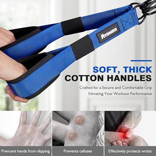 Home Gym Workout Equipment, Heavy Resistance Bands with Handles, Door Anchor, Tricep Rope Pull Down Attachment for Triceps, Biceps, Arms,Chest,Back Exercise, Best Replacement for Cable Machines