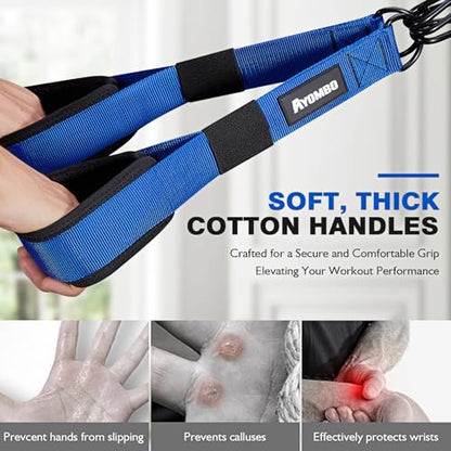 Home Gym Workout Equipment, Heavy Resistance Bands with Handles, Door Anchor, Tricep Rope Pull Down Attachment for Triceps, Biceps, Arms,Chest,Back Exercise, Best Replacement for Cable Machines