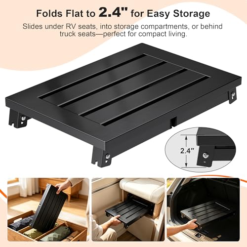 1000 lbs Heavy Duty RV Step Stool, Extra Wide 19" Platform Folding RV Step, Non-Slip Stable Metal Camper Step for RV, Motorhome, Truck, SUV, Home & Garage