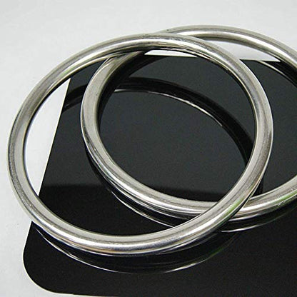 Wing Chun Ring Kung Fu Martial Arts Hand Strength Training Equipment Natural Wood Rattan Stainless Steel Ring for Exercise - color: Stainless Steel