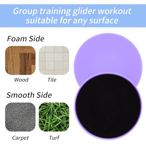 24 PCS (12 Pairs) Core Sliders for Working Out - Dual Sided Exercise Discs for Stability, Abs, Legs & Full Body Training on Carpet or Hardwood Floor - Includes Pink, Blue, Purple, Black