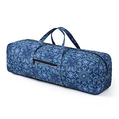 | Yoga Mat Bag | Large Yoga Mat Carrier with Wet Pocket | Yoga Gifts | Gym Tote Bag for Women - color: Blue