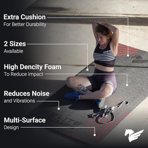 EliteSRS Jumps Premium Jump Rope Mat - Large Format Non Slip Mat - Home Workout Exercise Mat - Suitable for All Surfaces - size: Jumbo