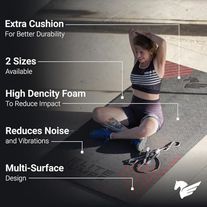 EliteSRS Jumps Premium Jump Rope Mat - Large Format Non Slip Mat - Home Workout Exercise Mat - Suitable for All Surfaces - size: Jumbo