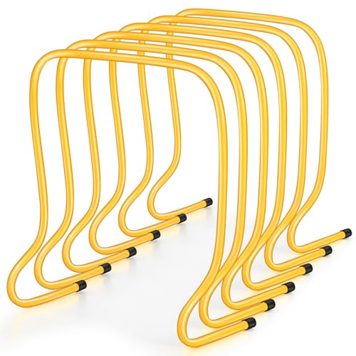 6 Pcs Plyo Hurdles Training Equipment Practice Speed Hurdles Training Track Agility Soccer Football Basketball Baseball Plyometric for Kids Athletes Indoor Outdoor Sports - color: Yellow, size: 20 Inch
