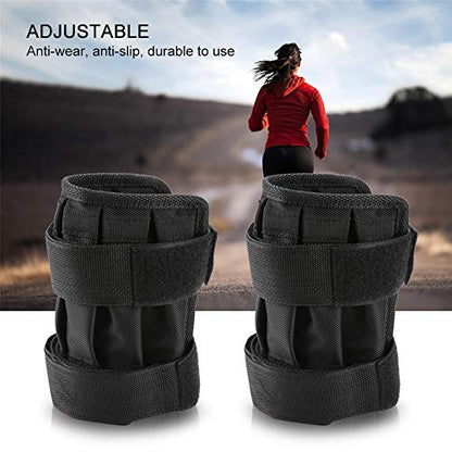 Weighted Wrist and Ankle Bands, 1 Pair Adjustable Ankle Wrist Weight Straps, Leg Arm Hand Cuff Weights with Empty Pocket for Steel Plates(Not Included) Maximum 11lbs, Training