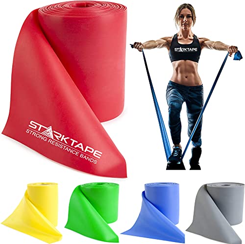 Resistance Bands Professional 8,16, 25, 50 Yards Bulk Rolls. Latex-Free Elastic Physical Therapy Band. No Scent, No Powder - Perfect for Home Exercise, Yoga, Pilates, Gym, Rehab, Workout - color: Red - Light, size: 8 Yards