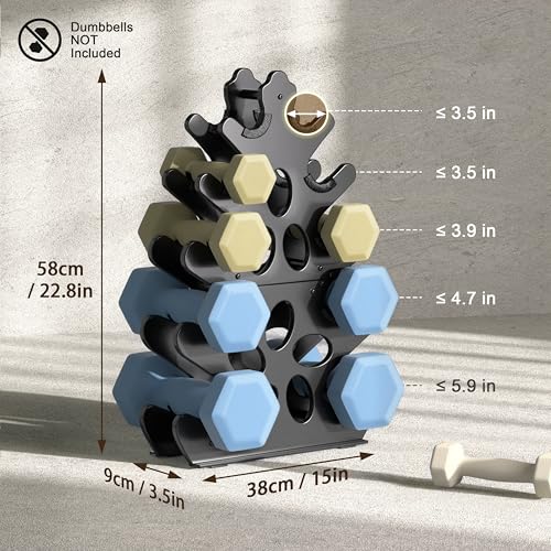 5-Tier | 4-Tier Dumbbell Rack Only Weight Racks For Free Weights Dumbbell Tower (No Dumbbells Rack Only) - size: 5-Tier Rack Only