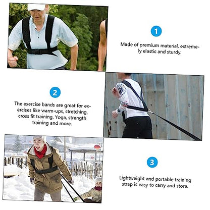 Kisangel 2pcs Resistance Sled Harness Weight Bearing Shoulder Straps Training Belt for Fitness Workout Running Exercise with Portable Design and Safety Features