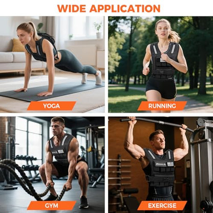 BAGAIL Weighted Vest Men, 20lb/30lb/40lb Adjustable Weight Vest for Woman with Removable Iron Weights, Women’s Rucking Vest for Walking, Workout, Running, Strength Training