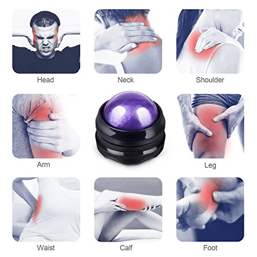 Solacium Manual Massage Roller Ball - Massager and Therapy Tool for Sore Muscles, Shoulders, Arms, Neck, Back, Feet, Body, Deep Tissue, Stiffness, Joint Pain, Stress Relief