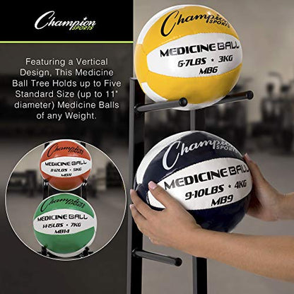 Champion Sports Medicine Ball Storage – Durable Racks & Trees for Organized Gym, Fitness & Sports Storage - style: Medicine Ball Tree