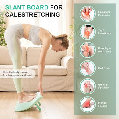Calf Stretch Board & Back Stretcher – Adjustable Slant Board,Lumbar Pillow,and Foot Rest 4-in-1 for Deep Muscle Relief,Post-Workout Recovery and Injury Prevention