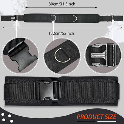 Waist Resistance Belt Neoprene Padded Belt with Rings Gym Pulley Strap for Cable Machines Fitness Exercise Resistance Training