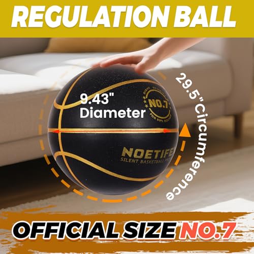 Upgraded Weighted Silent Basketball, High-Density Quiet Indoor Training Ball with Gift Box, Real Bounce Soft Material, Ideal for Home & Apartment Dribbling Practice