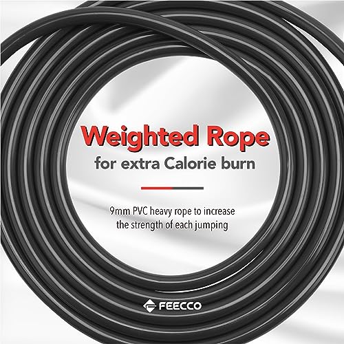 FEECCO Weighted Jump Rope for Men, PVC Rope with Metal Handles and Ball Bearings - color: 1LB