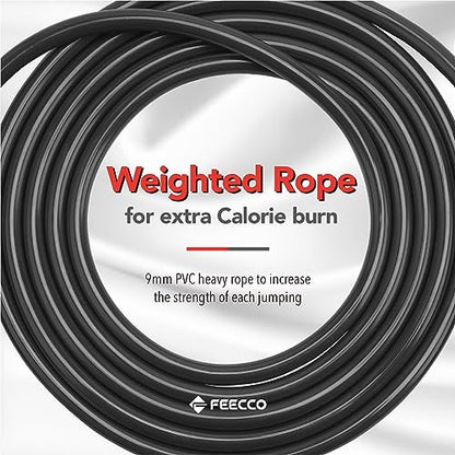 FEECCO Weighted Jump Rope for Men, PVC Rope with Metal Handles and Ball Bearings - color: 1LB