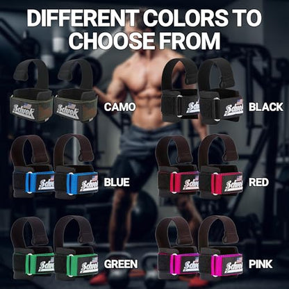 Schiek Sports Model 1000-DLS Deluxe Dowel Lifting Straps - color: Pink