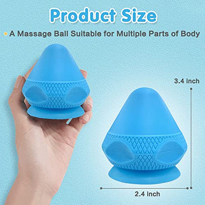 Trigger Point Massage Ball Shoulder Knot Remover Back Muscle Wall Mounted Massage Ball Deep Tissue Pressure Balls Trigger Point Iliacus Muscle Psoas Release Tool Suction Cup Back Massager - color: Blue